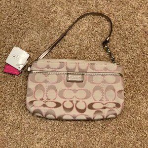 Tan Coach Wristlet